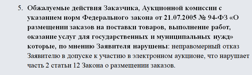 Жалоба в ФАС. Часть 1